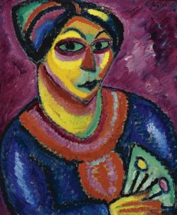 Woman with a Green Fan, 1912, Oil on board, Private Collection, Courtesy Artvera's Gallery. 